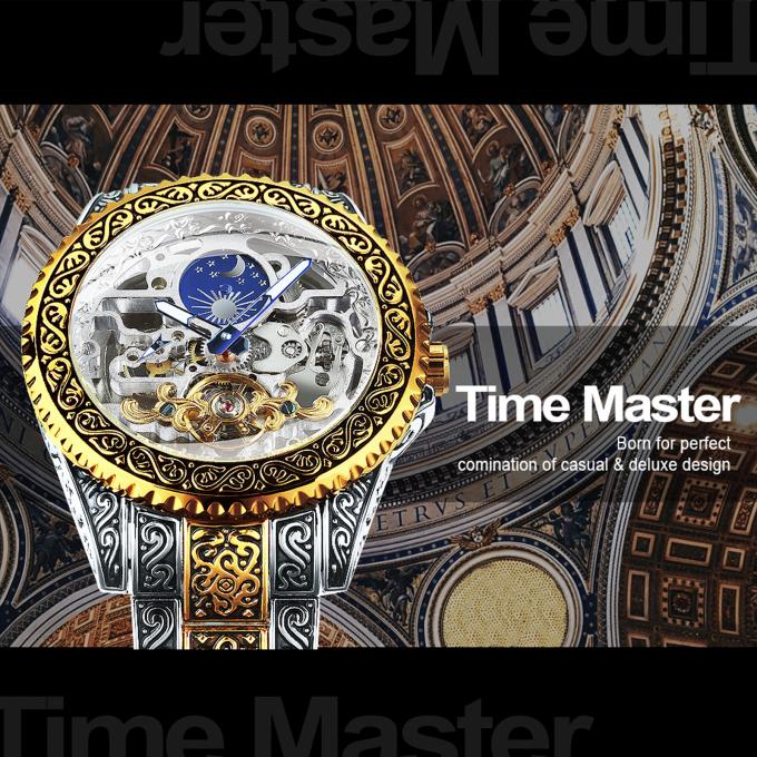 Reloj automático para el esqueleto mecánico 2 de los hombres