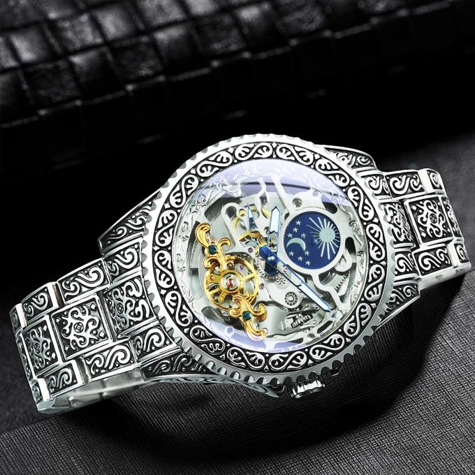Reloj automático para el esqueleto mecánico 6 de los hombres